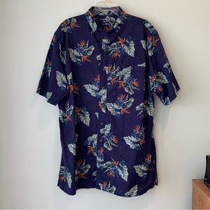 🏷️Croft & Barrow Men’s Tropical Hawaiian Leaf Print Tall Button Down XXL